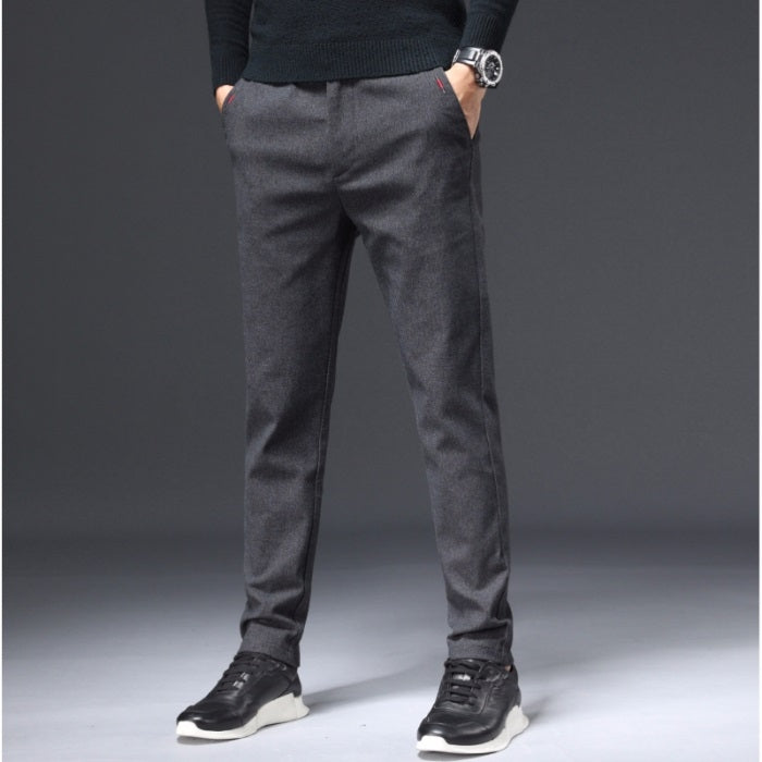 Slim-fit Sanded Woolen Men Trousers