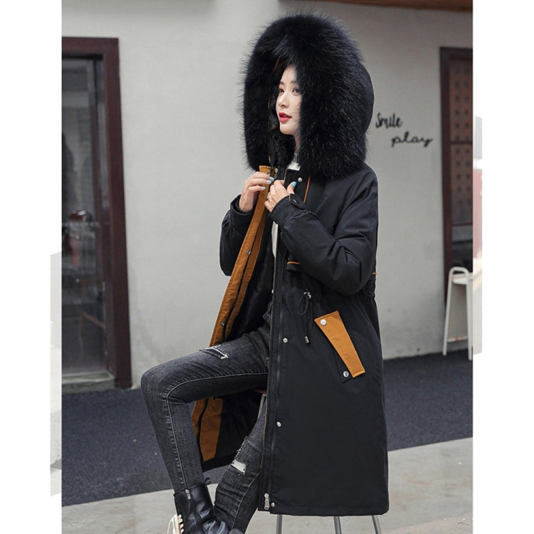 Mid-length Large Fur Collar Padded Coat Jacket