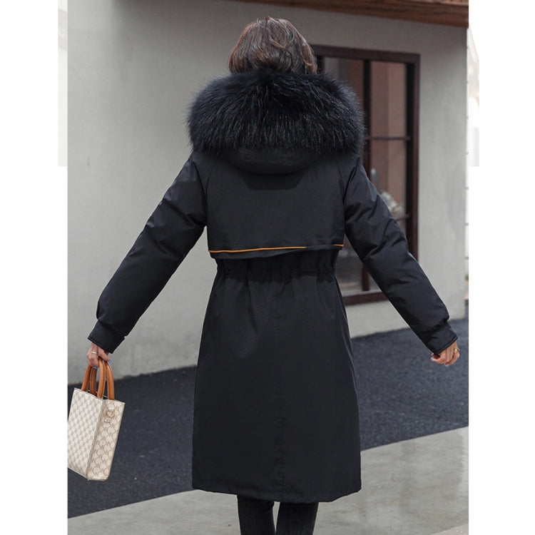 Mid-length Large Fur Collar Padded Coat Jacket