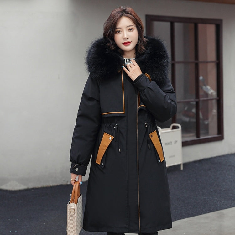 Mid-length Large Fur Collar Padded Coat Jacket