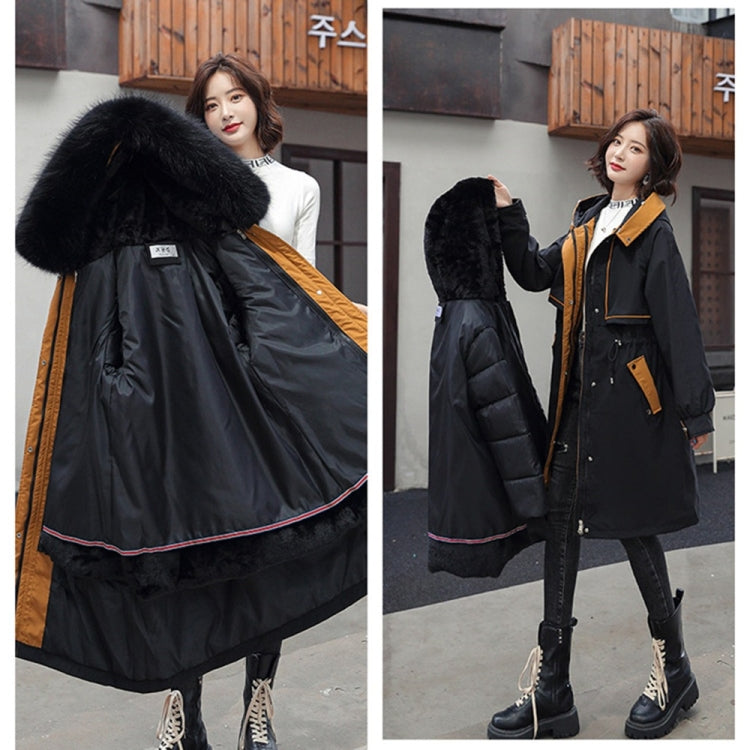 Mid-length Large Fur Collar Padded Coat Jacket