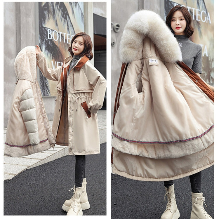 Mid-length Large Fur Collar Padded Coat Jacket