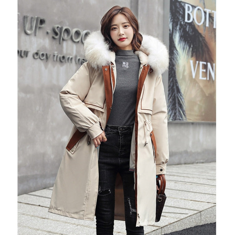 Mid-length Large Fur Collar Padded Coat Jacket