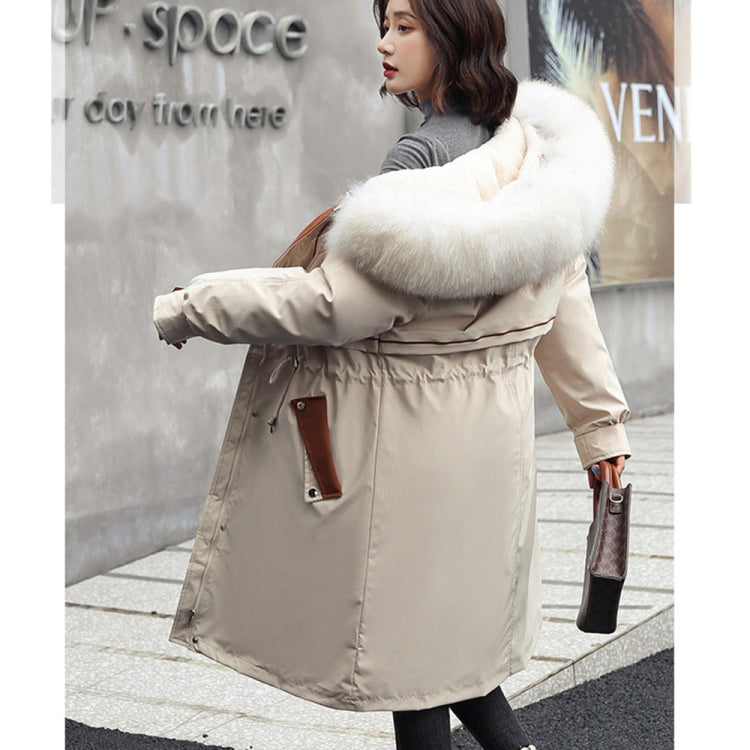 Mid-length Large Fur Collar Padded Coat Jacket