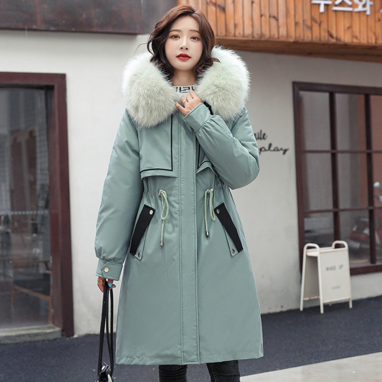 Mid-length Large Fur Collar Padded Coat Jacket