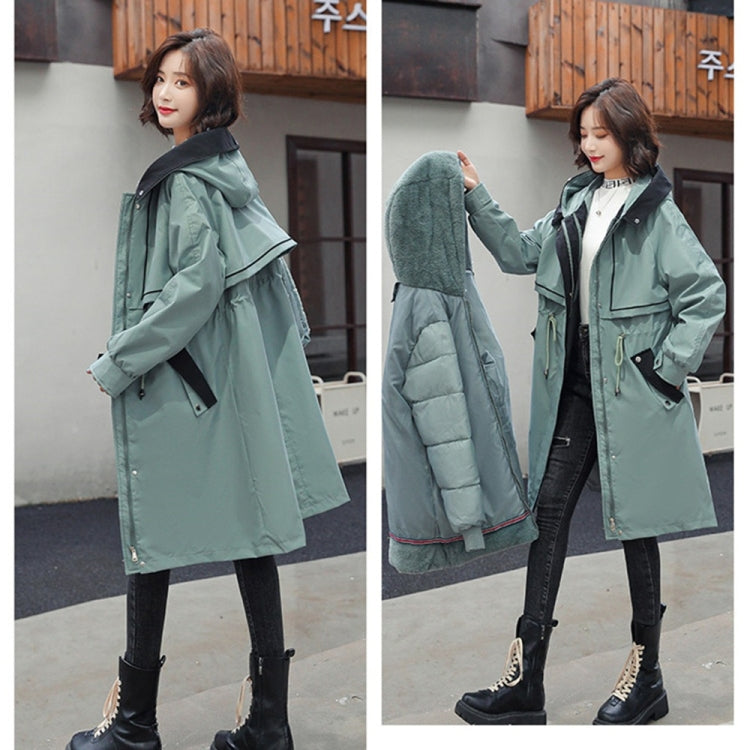 Mid-length Large Fur Collar Padded Coat Jacket