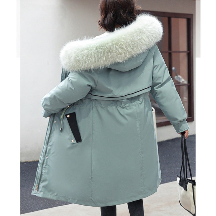 Mid-length Large Fur Collar Padded Coat Jacket