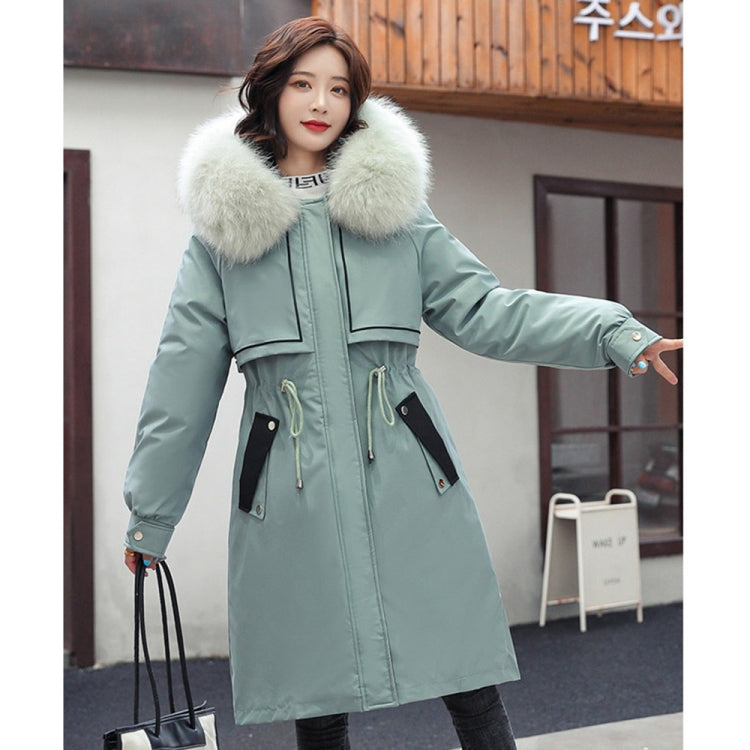 Mid-length Large Fur Collar Padded Coat Jacket