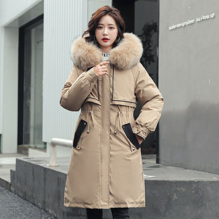 Mid-length Large Fur Collar Padded Coat Jacket