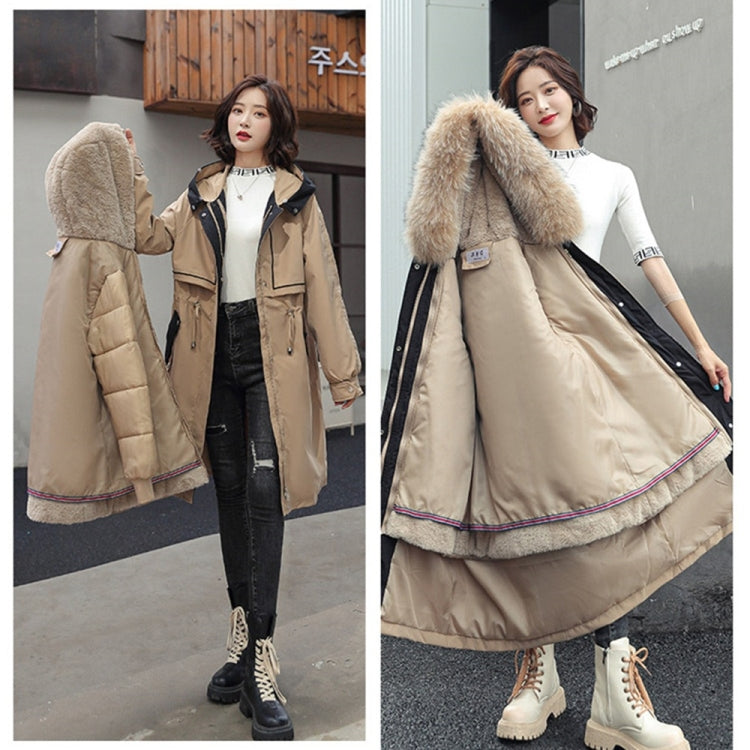 Mid-length Large Fur Collar Padded Coat Jacket
