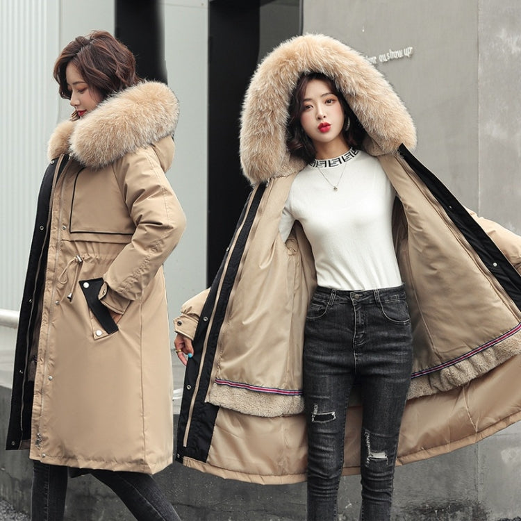 Mid-length Large Fur Collar Padded Coat Jacket