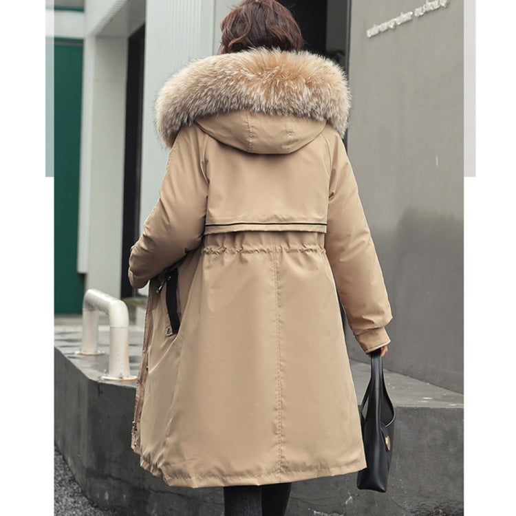 Mid-length Large Fur Collar Padded Coat Jacket