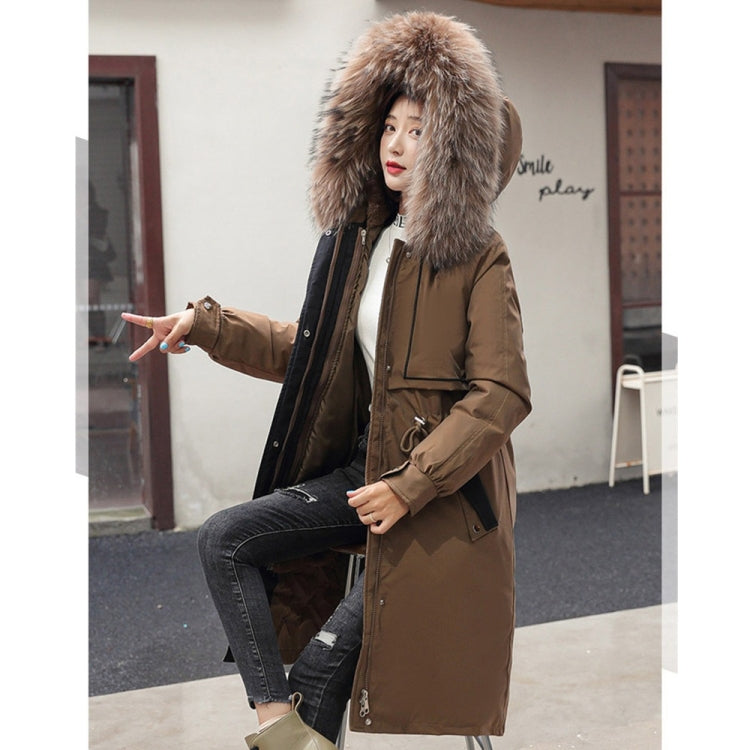 Mid-length Large Fur Collar Padded Coat Jacket