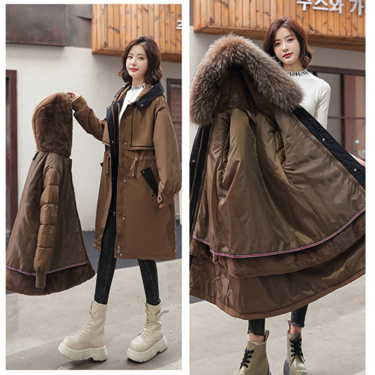 Mid-length Large Fur Collar Padded Coat Jacket