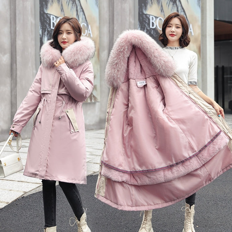 Mid-length Large Fur Collar Padded Coat Jacket