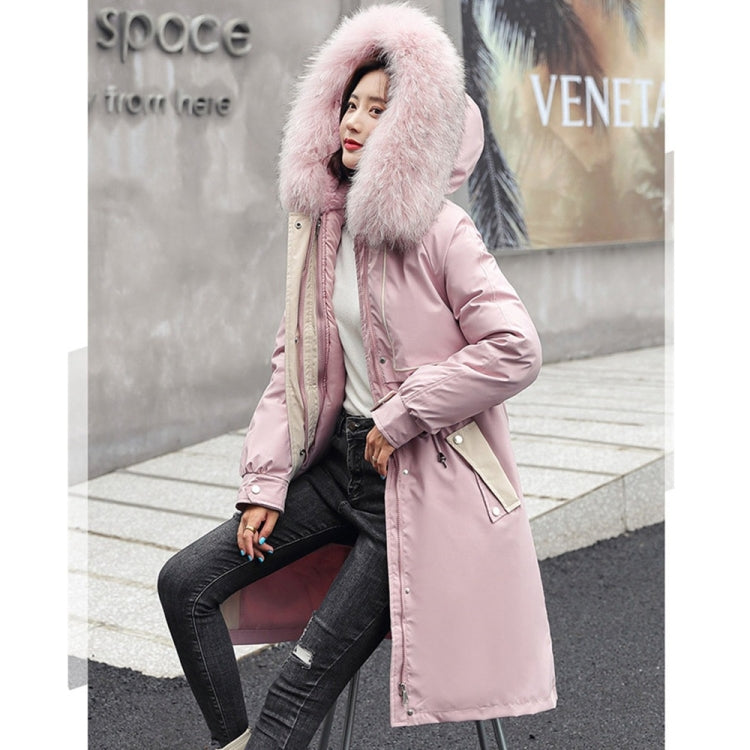 Mid-length Large Fur Collar Padded Coat Jacket