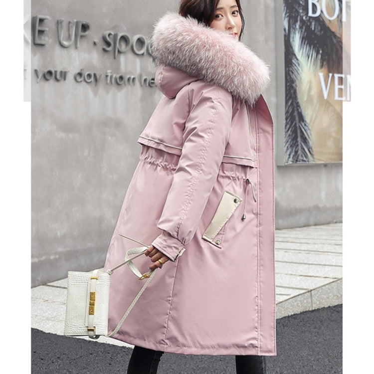 Mid-length Large Fur Collar Padded Coat Jacket