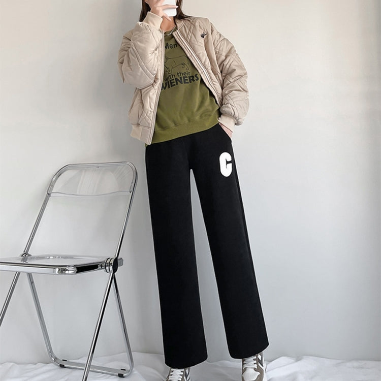 Plush Thickened Straight Wide Leg Maternity Pants
