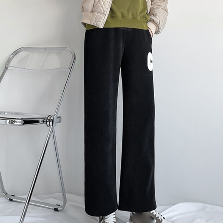 Plush Thickened Straight Wide Leg Maternity Pants