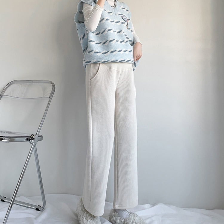 Plush Thickened Straight Wide Leg Maternity Pants