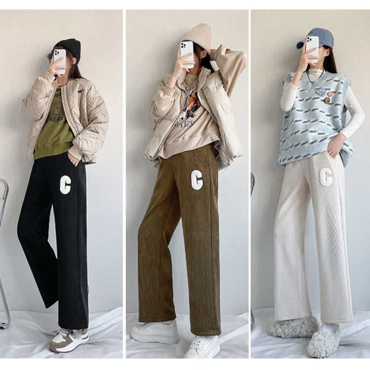 Plush Thickened Straight Wide Leg Maternity Pants