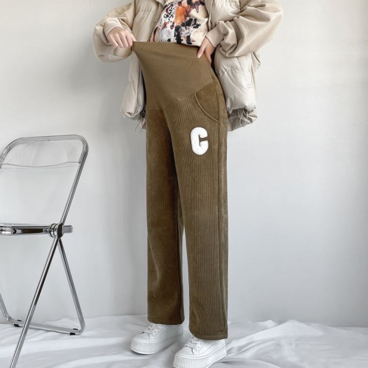 Plush Thickened Straight Wide Leg Maternity Pants