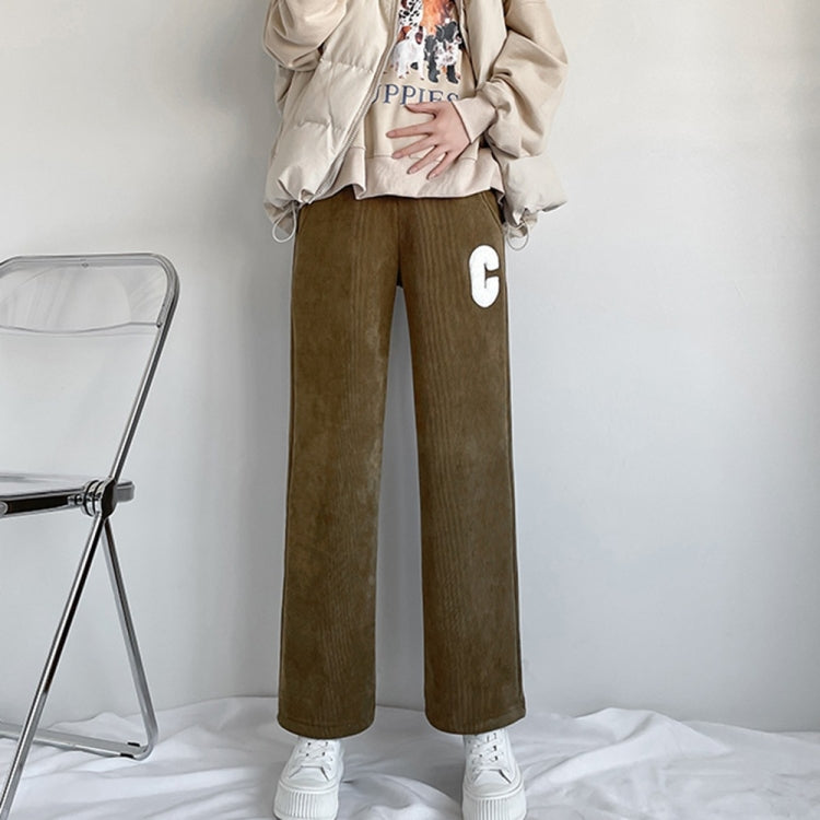 Plush Thickened Straight Wide Leg Maternity Pants