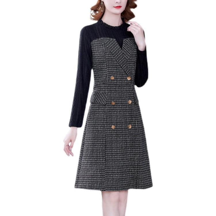 Splicing Swallow Gird Dress