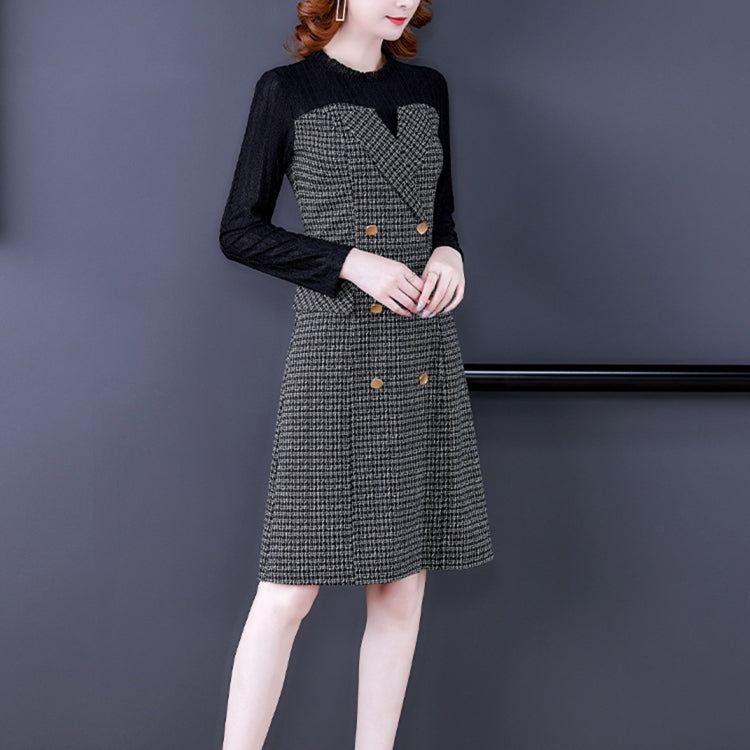 Splicing Swallow Gird Dress