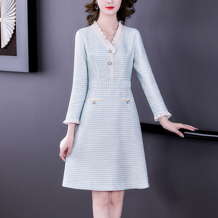 Women V-neck Mid-length Dress
