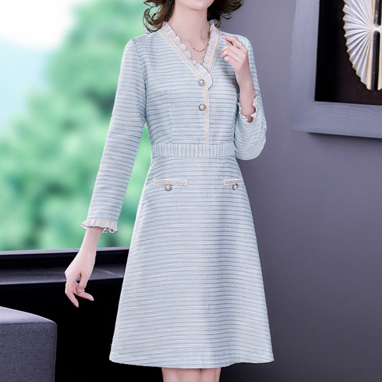 Women V-neck Mid-length Dress