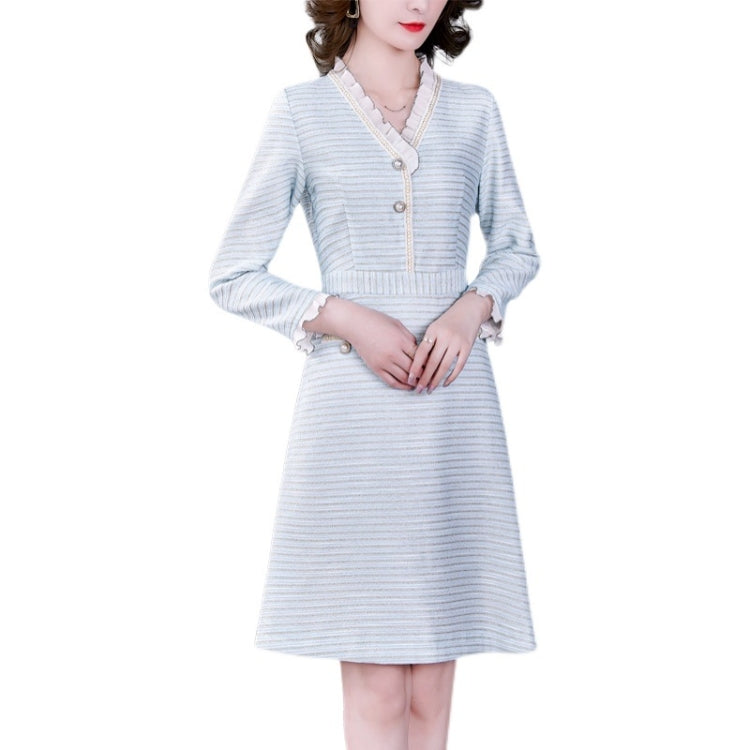 Women V-neck Mid-length Dress