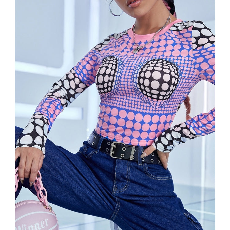 Dots Print Long Sleeve Shirt for Ladies