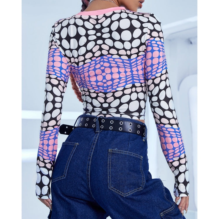 Dots Print Long Sleeve Shirt for Ladies