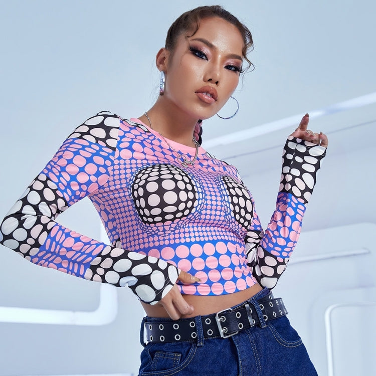 Dots Print Long Sleeve Shirt for Ladies