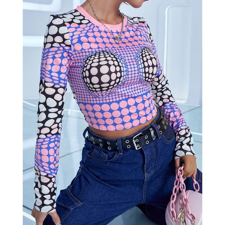 Dots Print Long Sleeve Shirt for Ladies