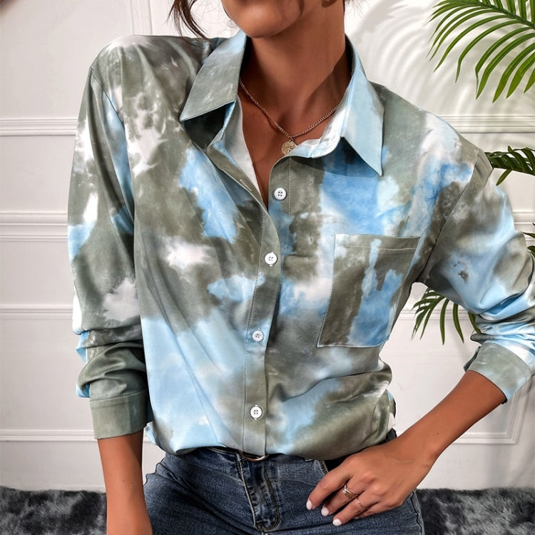 Women Tie-dye Long Sleeved Shirt