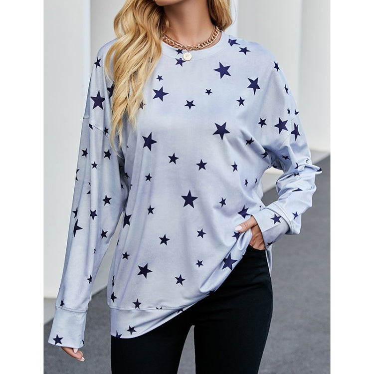 Women Star Print Long Sleeve Shirt