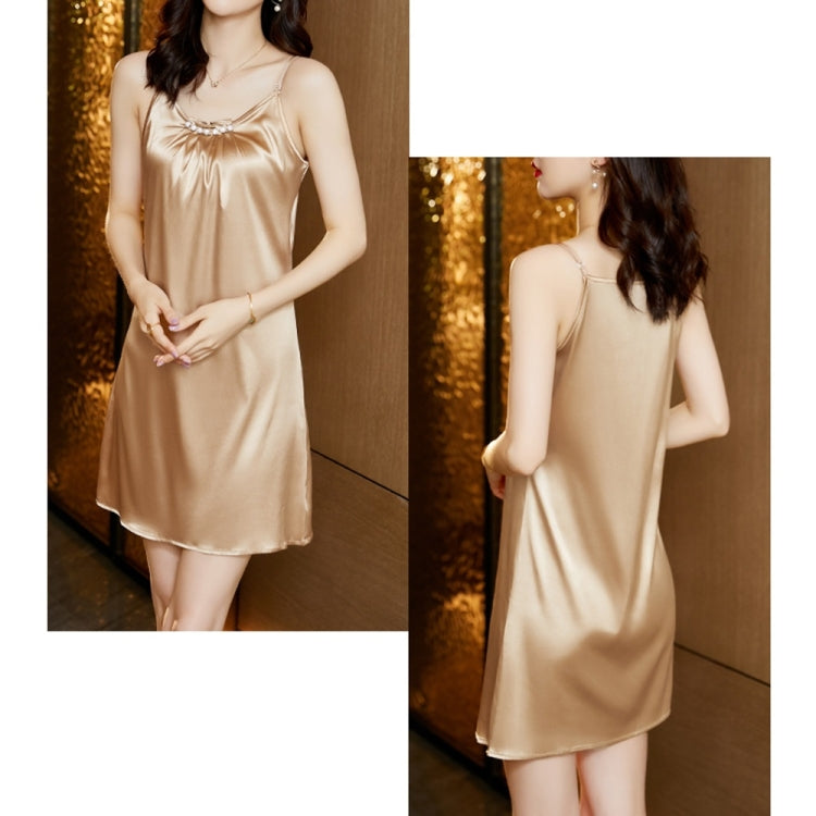 Satin Stitching Beaded Suspender Dress