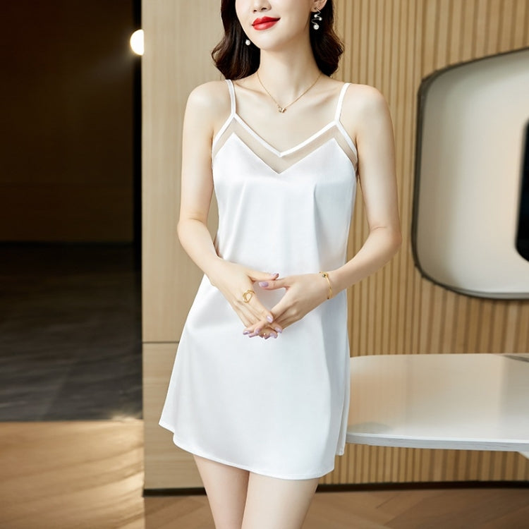 Satin Stitching Mesh Suspender Dress