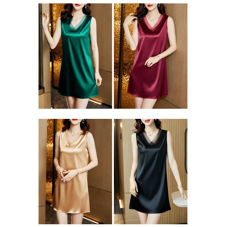 Satin Stitching Mesh Sleeveless Dress