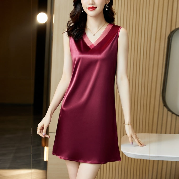 Satin Stitching Mesh Sleeveless Dress