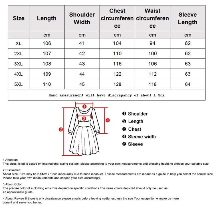 Women Large Size V-neck Long Sleeve Cover Belly Dress