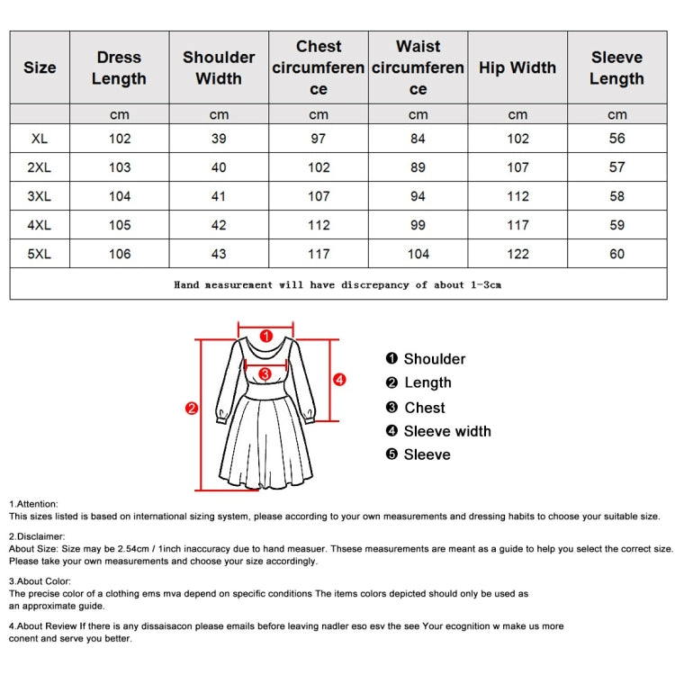 Women Large Size Round Neck Long Sleeve Dress