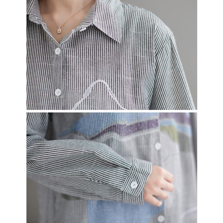 Striped Loose Mid-length Shirt