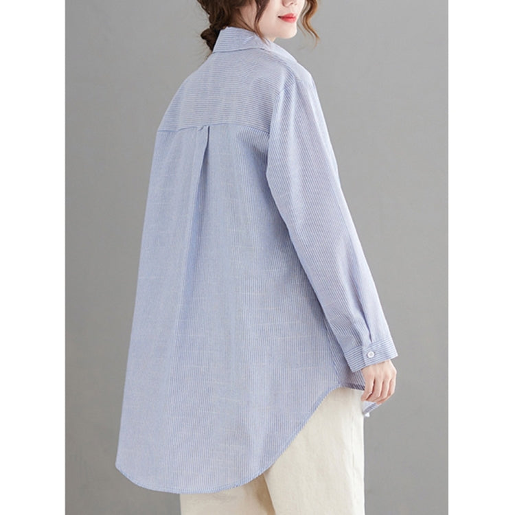 Striped Loose Mid-length Shirt
