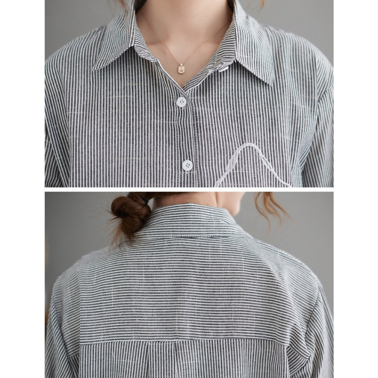 Striped Loose Mid-length Shirt
