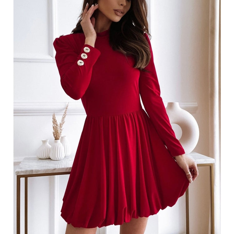 Solid Color Long Sleeve Dress