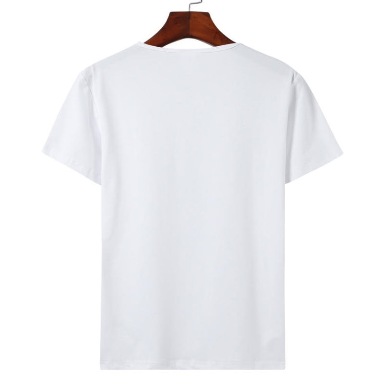 Summer Combed Cotton Mid-length Loose Round Neck Short Sleeve T-Shirt for Ladies