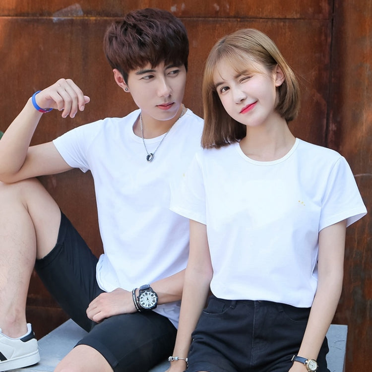 Summer Combed Cotton Mid-length Loose Round Neck Short Sleeve T-Shirt for Ladies